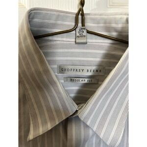 Geoffrey Beene Dress Shirt Men's K 16.l 34/35 Stripe Long Sleeve Button Down
